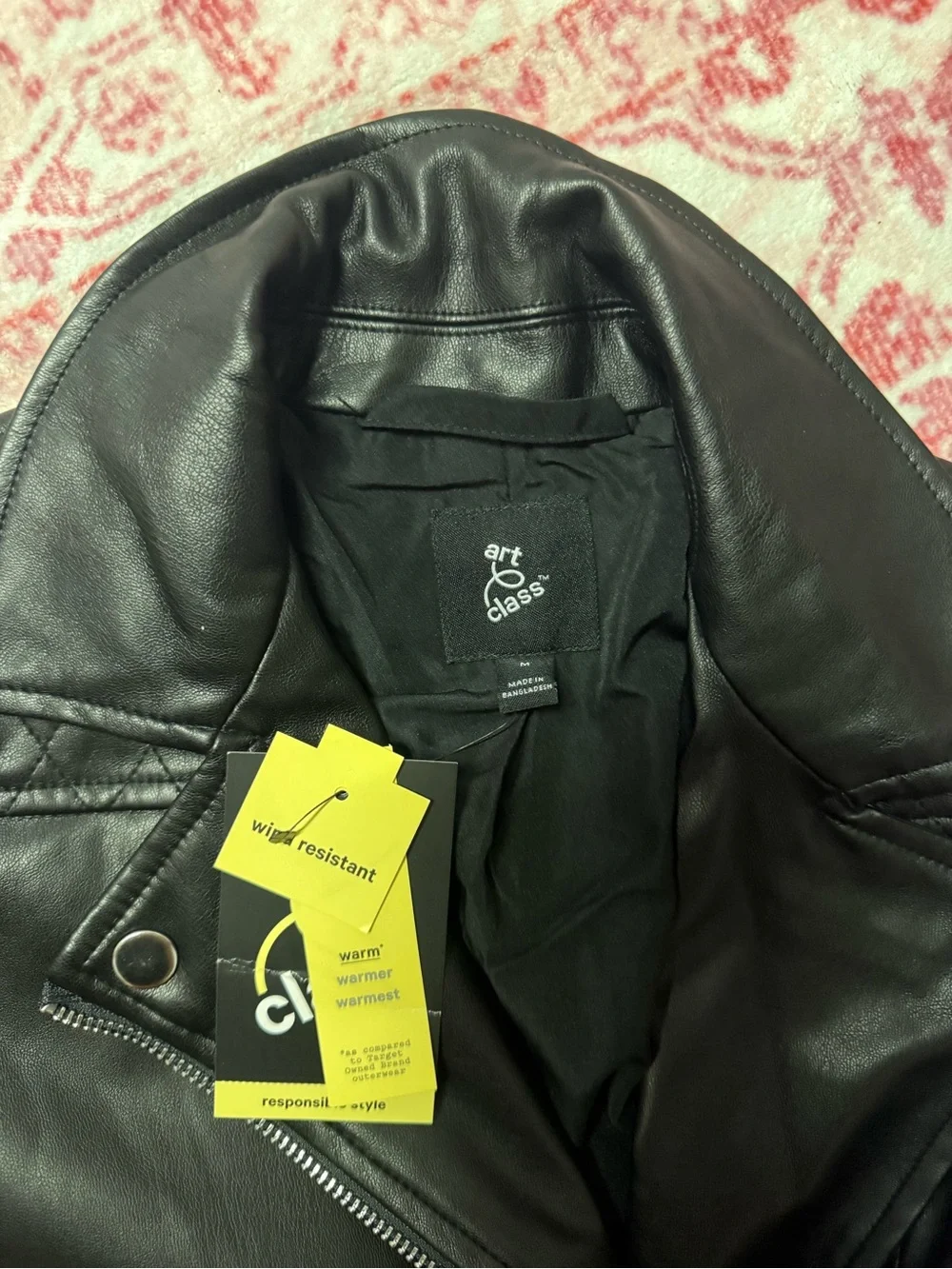 Faux Leather Black Moto Jacket girls